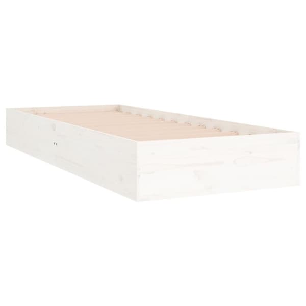 vidaXL Sengeramme hvit heltre 75x190 cm Small Single