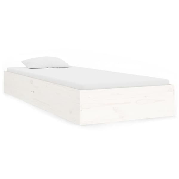 vidaXL Sengeramme hvit heltre 75x190 cm Small Single