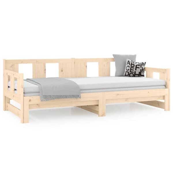 vidaXL Uttrekkbar dagseng heltre furu 2x(90x200) cm