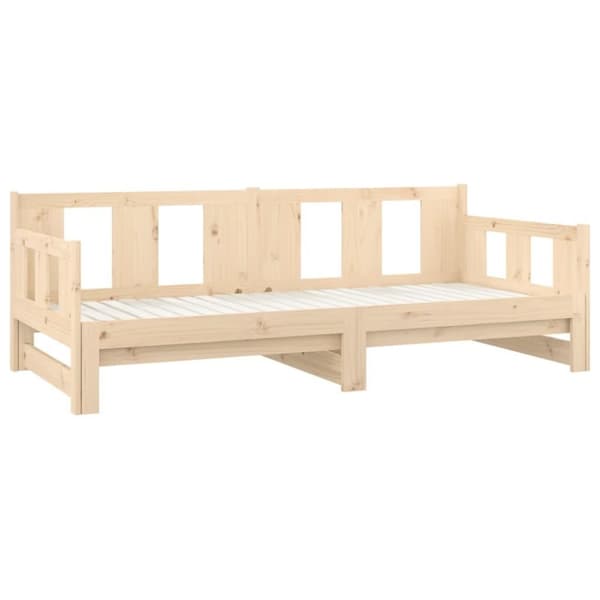 vidaXL Uttrekkbar dagseng heltre furu 2x(90x200) cm