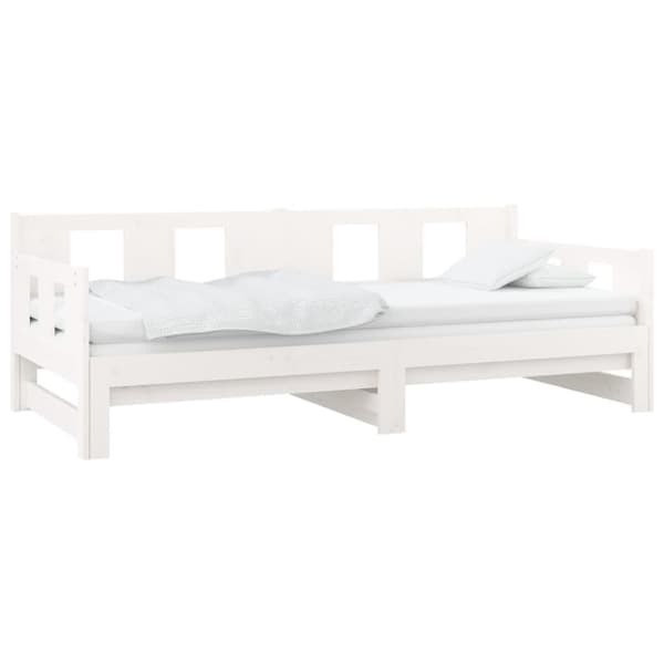 vidaXL Bäddsoffa vit massiv furu 2x(90x200) cm