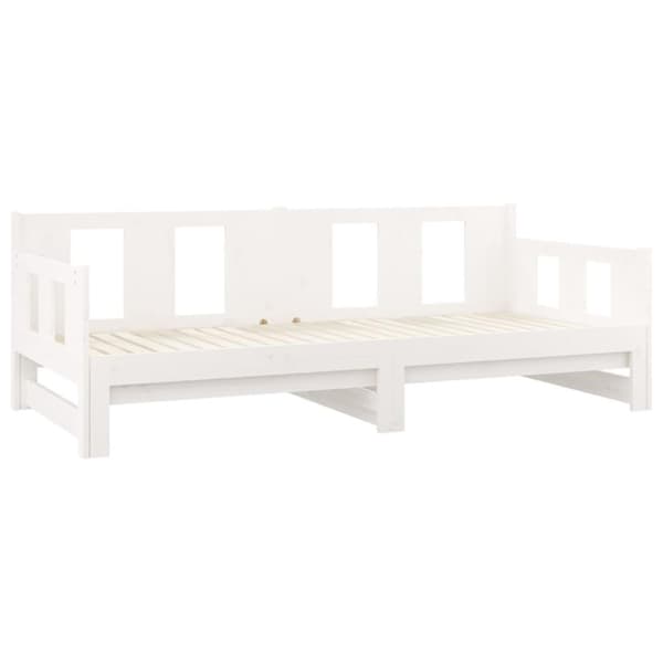vidaXL Bäddsoffa vit massiv furu 2x(90x200) cm