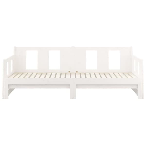 vidaXL Bäddsoffa vit massiv furu 2x(90x200) cm