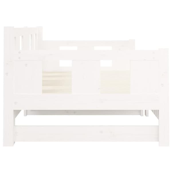 vidaXL Bäddsoffa vit massiv furu 2x(90x200) cm