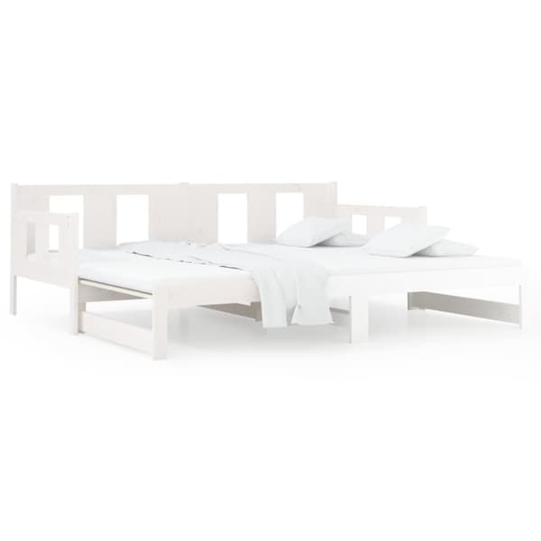 vidaXL Bäddsoffa vit massiv furu 2x(90x200) cm