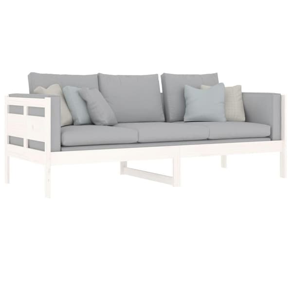 vidaXL Dagseng hvit heltre furu 80x200 cm