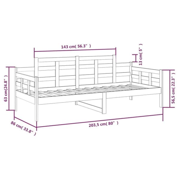 vidaXL Dagbädd 80x200 cm massiv furu