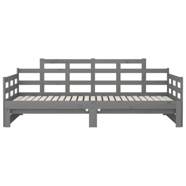 vidaXL Bäddsoffa grå massiv furu 2x(90x200) cm