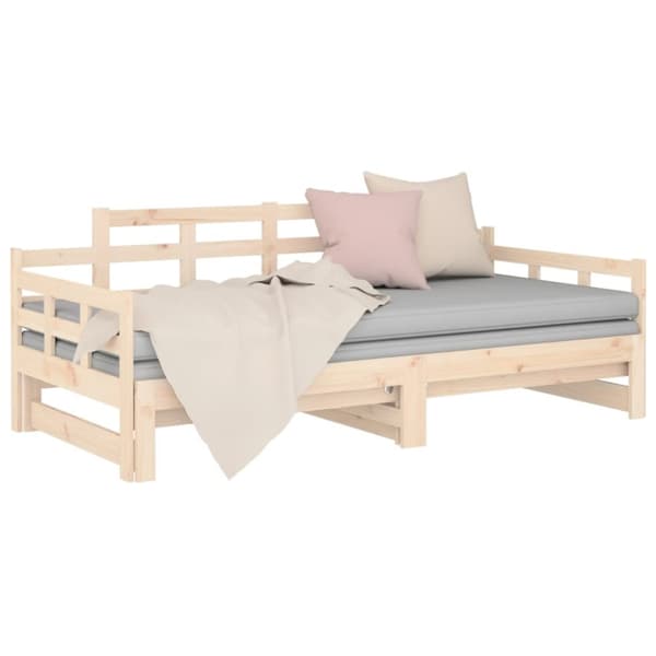 vidaXL Bäddsoffa massiv furu 2x(80x200) cm
