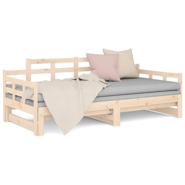 vidaXL Bäddsoffa massiv furu 2x(90x190) cm