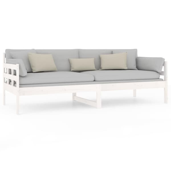 vidaXL Dagseng hvit heltre furu 80x200 cm