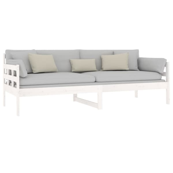 vidaXL Dagseng hvit heltre furu 80x200 cm