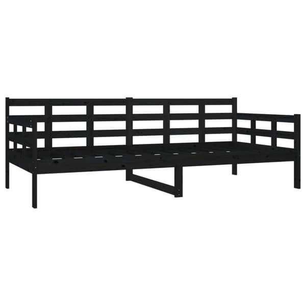 vidaXL Dagbädd svart 90x200 cm massiv furu