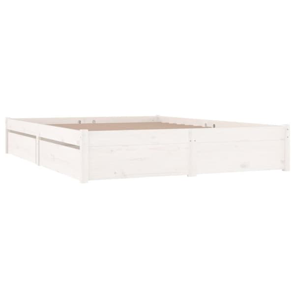 vidaXL Sengeramme med skuffer hvit 120x190 cm Small Double