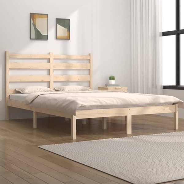 vidaXL Sengeramme heltre furu 140x190 cm