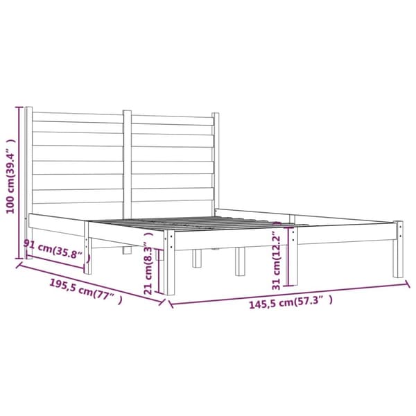 vidaXL Sengeramme heltre furu 140x190 cm