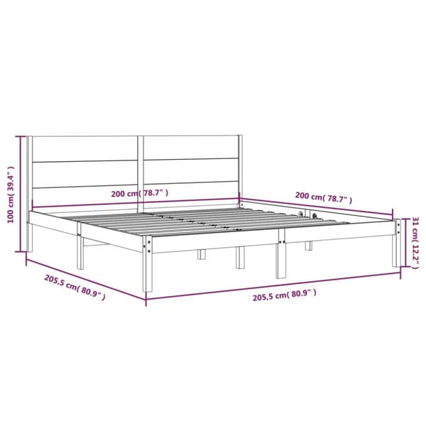 vidaXL Sengeramme med madrass 200x200 cm heltre furu