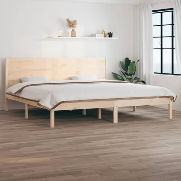 vidaXL Sengeramme med madrass 200x200 cm heltre furu
