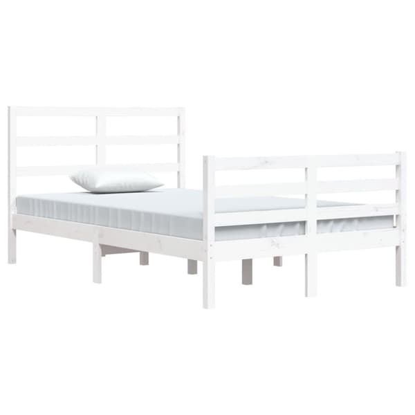 vidaXL Sengeramme hvit heltre furu 120x200 cm
