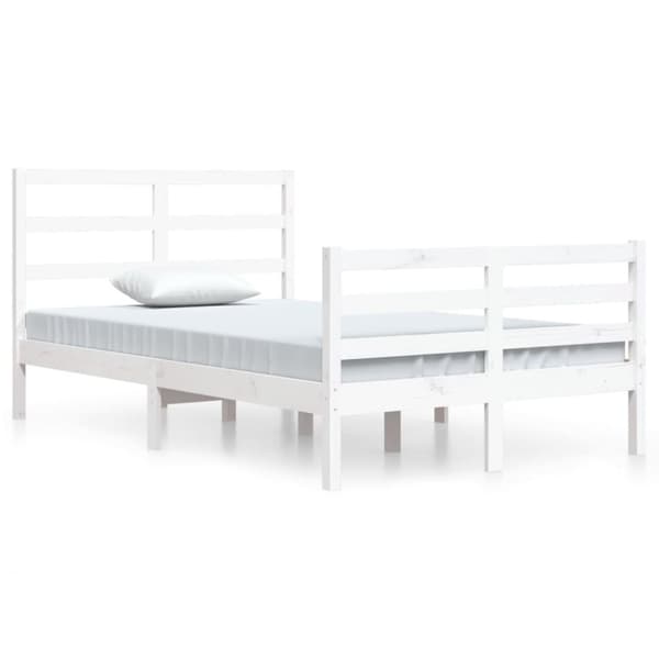 vidaXL Sengeramme hvit heltre furu 120x200 cm