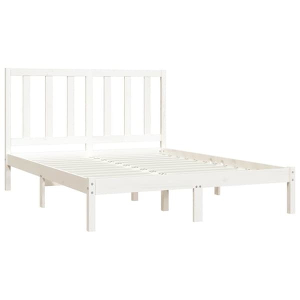 vidaXL Sengeramme hvit heltre furu 120x200 cm
