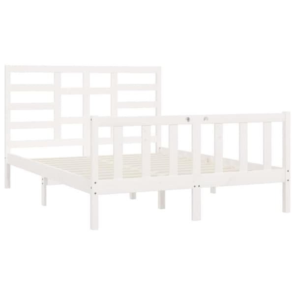 vidaXL Sengeramme uten madrass hvit 140x200 cm heltre furu