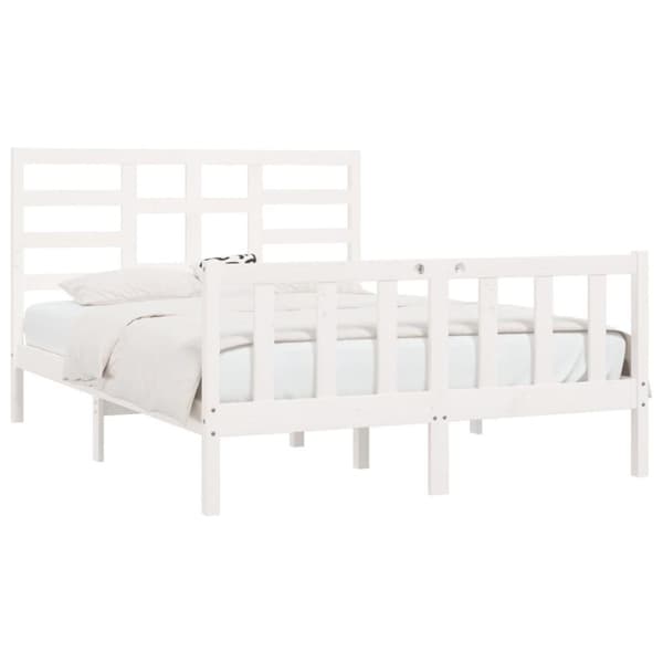vidaXL Sengeramme uten madrass hvit 140x200 cm heltre furu