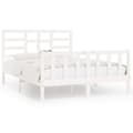 Miniatyrbilde 1 av 8: vidaXL Sengeramme uten madrass hvit 140x200 cm heltre furu