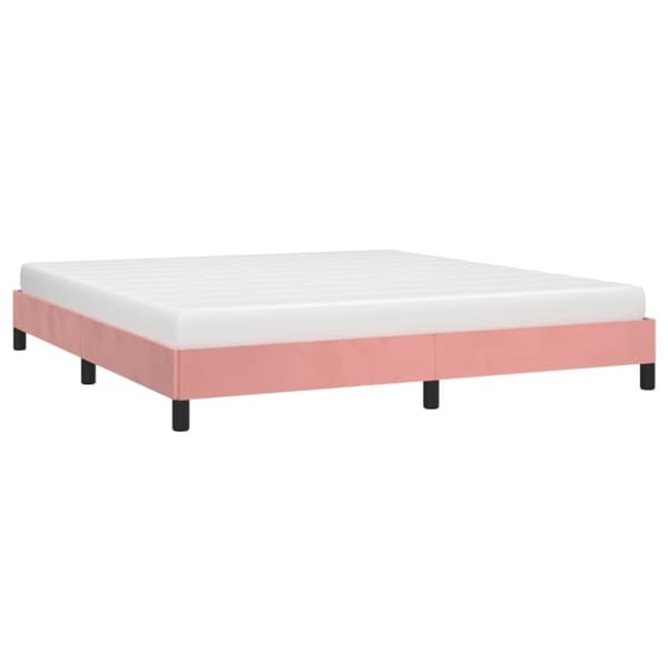 vidaXL Sängram rosa 160x200 cm sammet