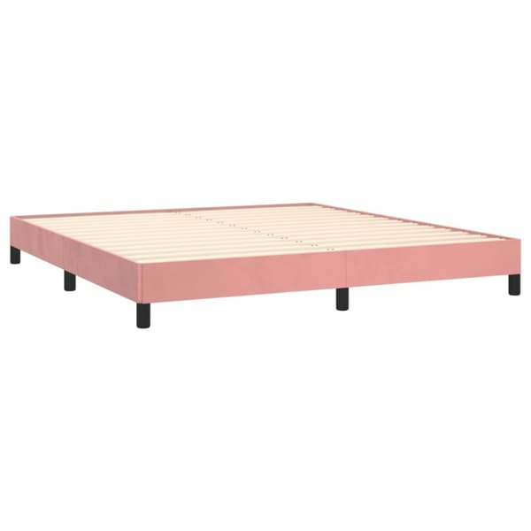 vidaXL Sängram rosa 160x200 cm sammet