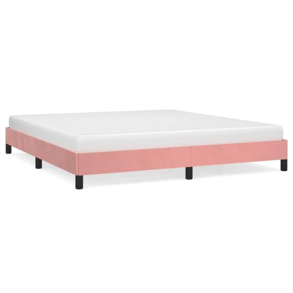 vidaXL Sängram rosa 160x200 cm sammet