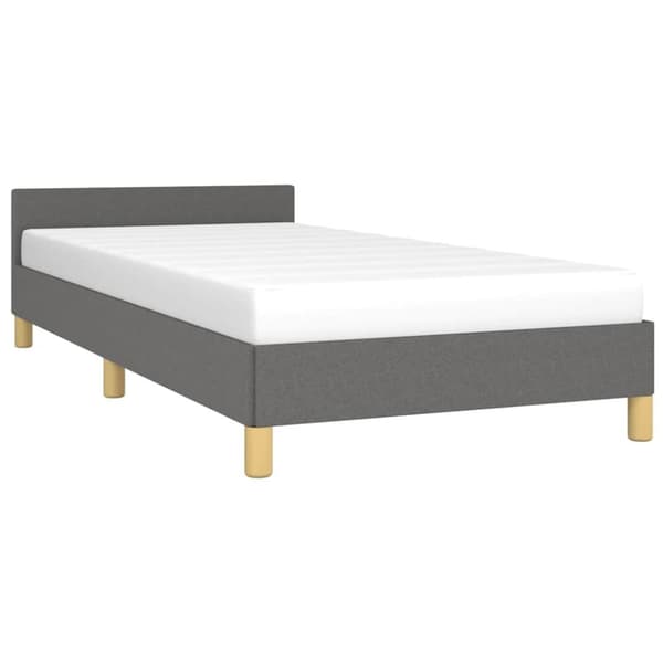 vidaXL Sängram utan madrass mörkgrå 90x190 cm tyg