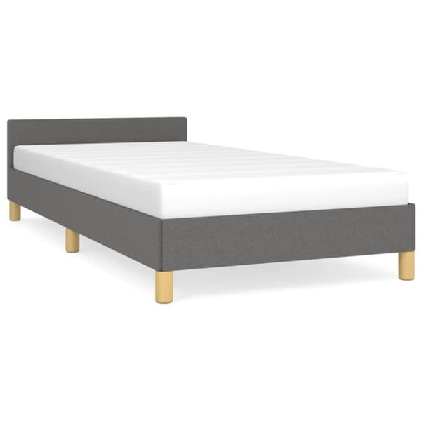 vidaXL Sängram utan madrass mörkgrå 90x190 cm tyg