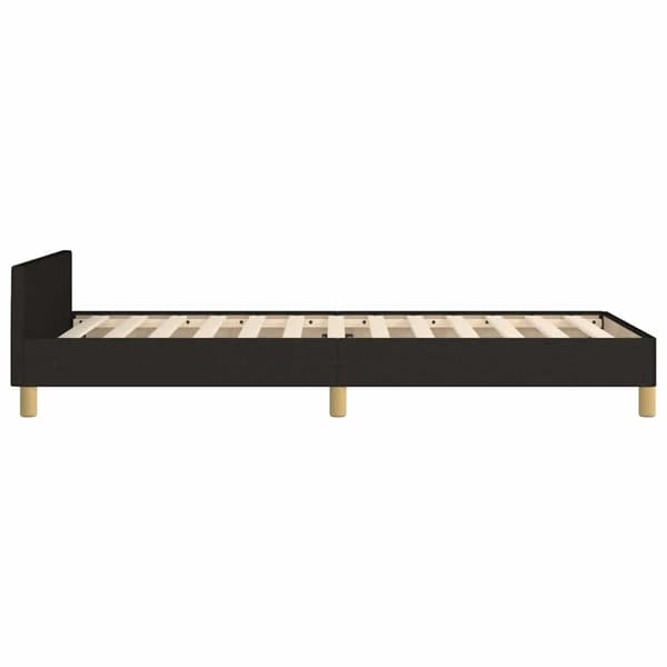 vidaXL Sängram med huvudgavel utan madrass svart 90x200 cm tyg