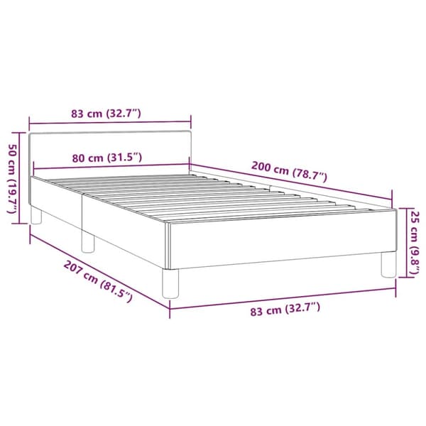 vidaXL Sängram med huvudgavel utan madrass vit 80x200 cm
