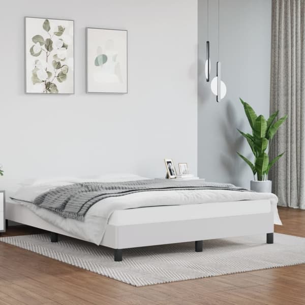 vidaXL sengeramme 140x200 cm kunstlæder hvid