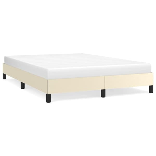 vidaXL sengeramme 140x200 cm kunstlæder cremefarvet