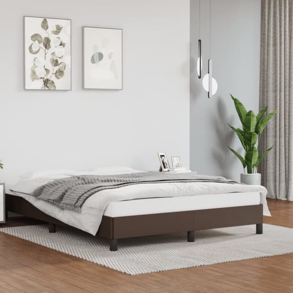 vidaXL sengeramme 140x200 cm kunstlæder brun