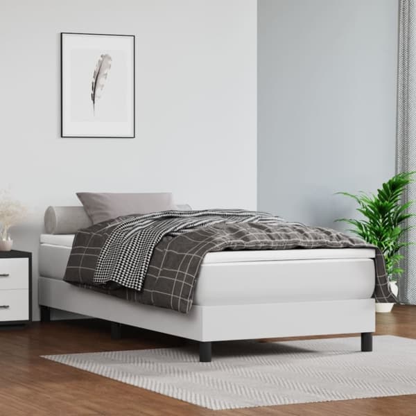 vidaXL sengeramme 90x200 cm kunstlæder hvid