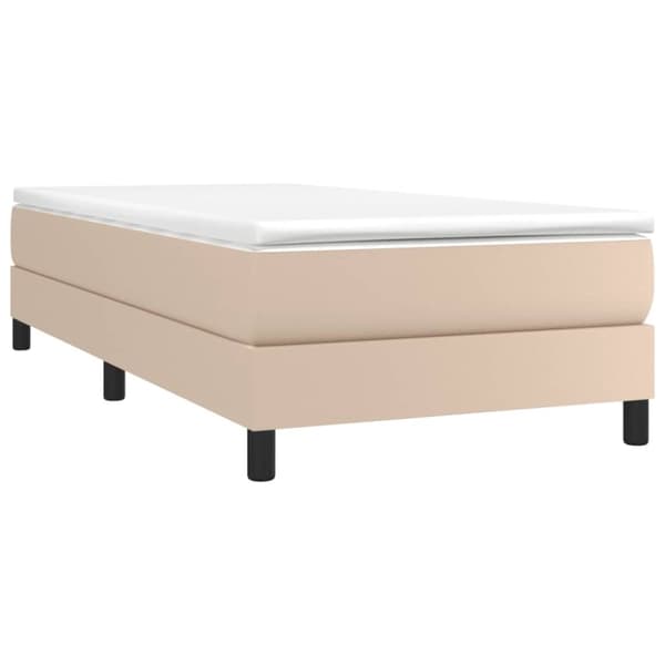 vidaXL sengeramme 90x200 cm kunstlæder cappuccinofarvet