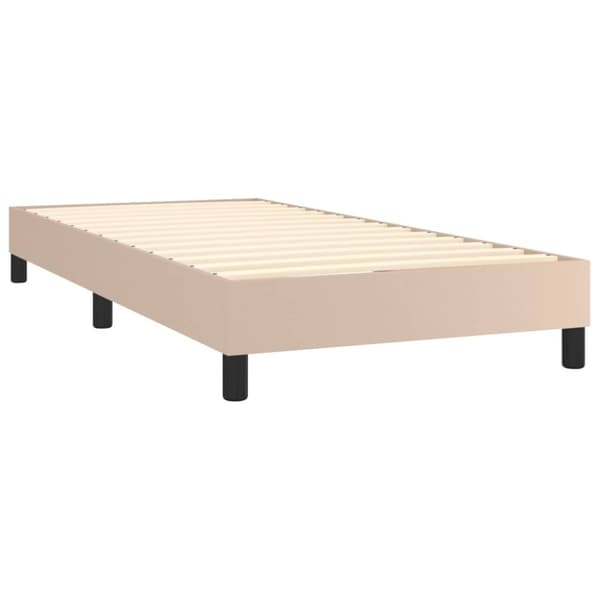 vidaXL sengeramme 90x200 cm kunstlæder cappuccinofarvet