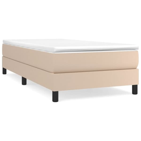 vidaXL sengeramme 90x200 cm kunstlæder cappuccinofarvet