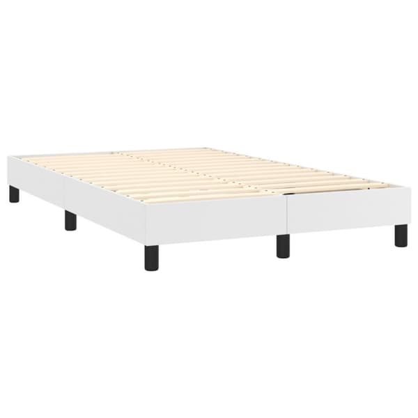 vidaXL sengeramme til kontinentalseng 120x200 cm kunstlæder hvid