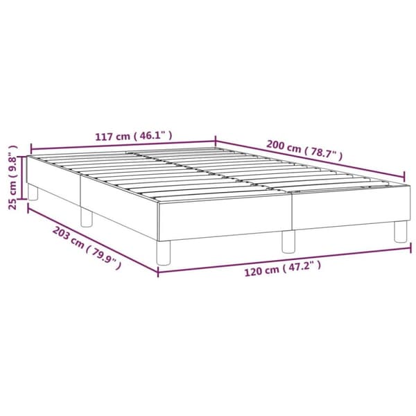 vidaXL sengeramme til kontinentalseng 120x200 cm kunstlæder cappuccino