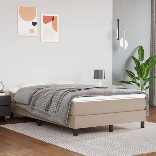vidaXL sengeramme til kontinentalseng 120x200 cm kunstlæder cappuccino