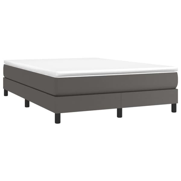 vidaXL sengeramme 140x190 cm kunstlæder grå