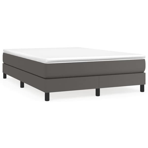 vidaXL sengeramme 140x190 cm kunstlæder grå