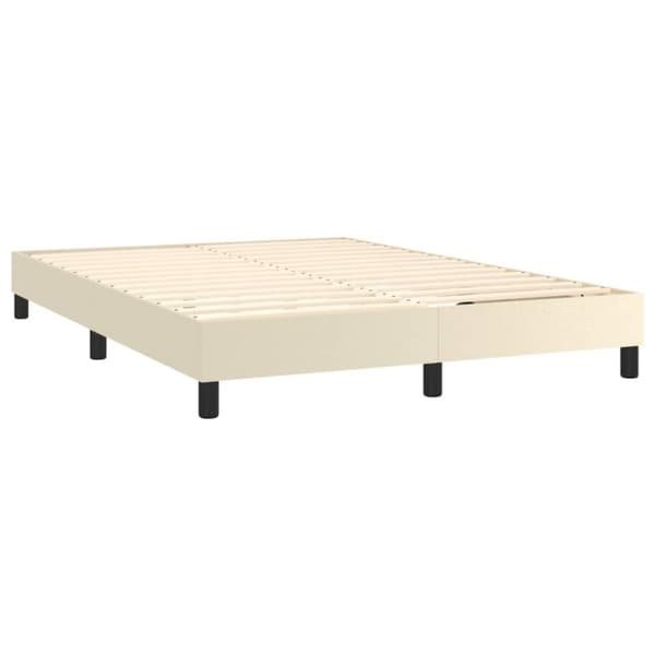 vidaXL sengeramme til kontinentalseng 140x200cm kunstlæder cremefarvet