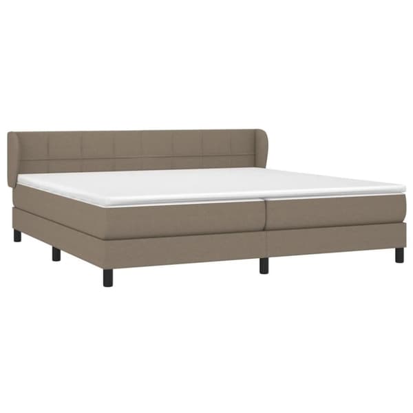 vidaXL kontinentalseng med madras 200x200 cm stof gråbrun