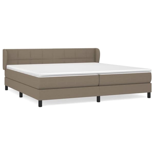 vidaXL kontinentalseng med madras 200x200 cm stof gråbrun